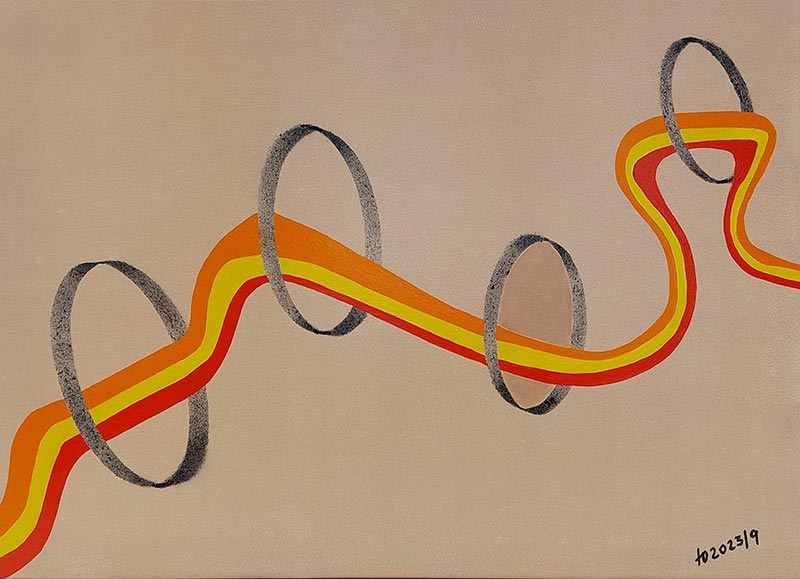 Fluss des Lebens, flow of life Acryl 50x70cm TO2023/9
(Werkspende-Winterausstellung 2024 BD)