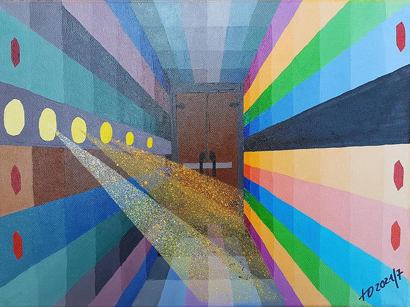 Lockdown, shutdown, door closed! Acryl (30 x 40 cm) TO2021/7